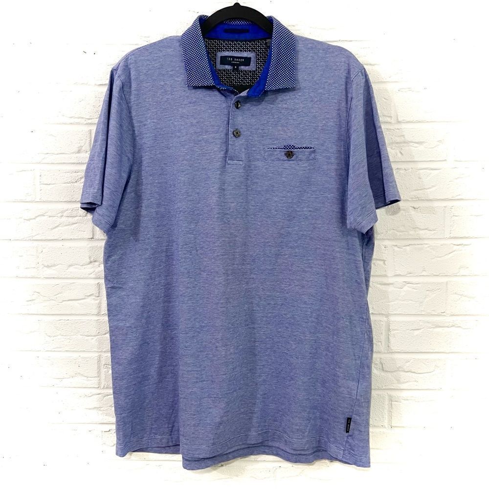 Ted Baker London Men’s Heathered Blue Polo Size 5
